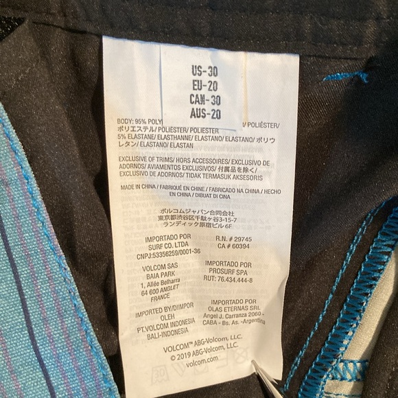 Volcom frickin surf & Turf shorts 30 teal stripes - Picture 11 of 16